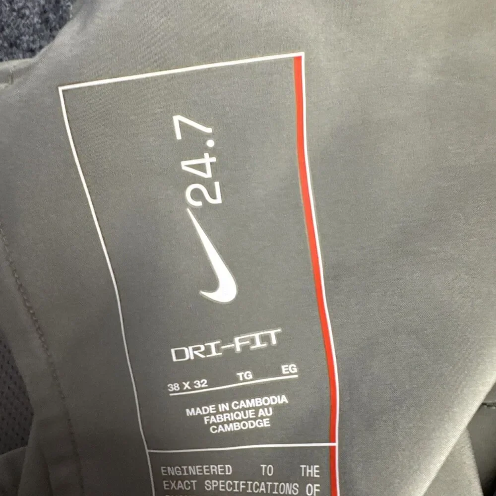 Nike 24:7 Dri-FIT Golf Pants Mens 38x32 Gray Stretch Performance Chino
